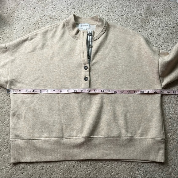 Evereve Taryn Taped Henley Sweatshirt Fleece Pullover S - Picture 8 of 9